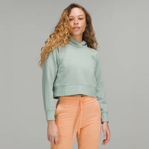 Lululemon Women’s Pastel Green Loungeful Cropped Hoodie Sweatshirt Size Small